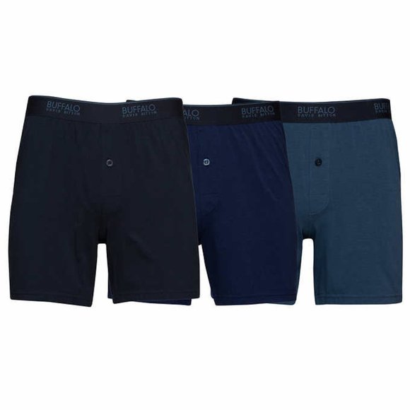 New! Buffalo David Bitton Men's boys Knit Boxer 3-Pack Blue color Size M Medium! - Picture 3 of 8